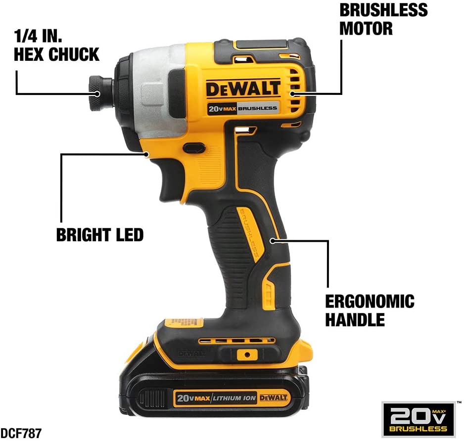 DEWALT 20V MAX Cordless Drill Combo Kit , Brushless, (DCK277C2)