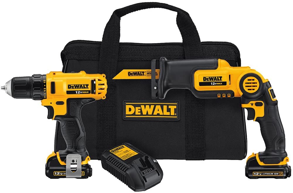 DEWALT DCK212S2 12-Volt MAX Drill Driver and Reciprocating Saw Kit