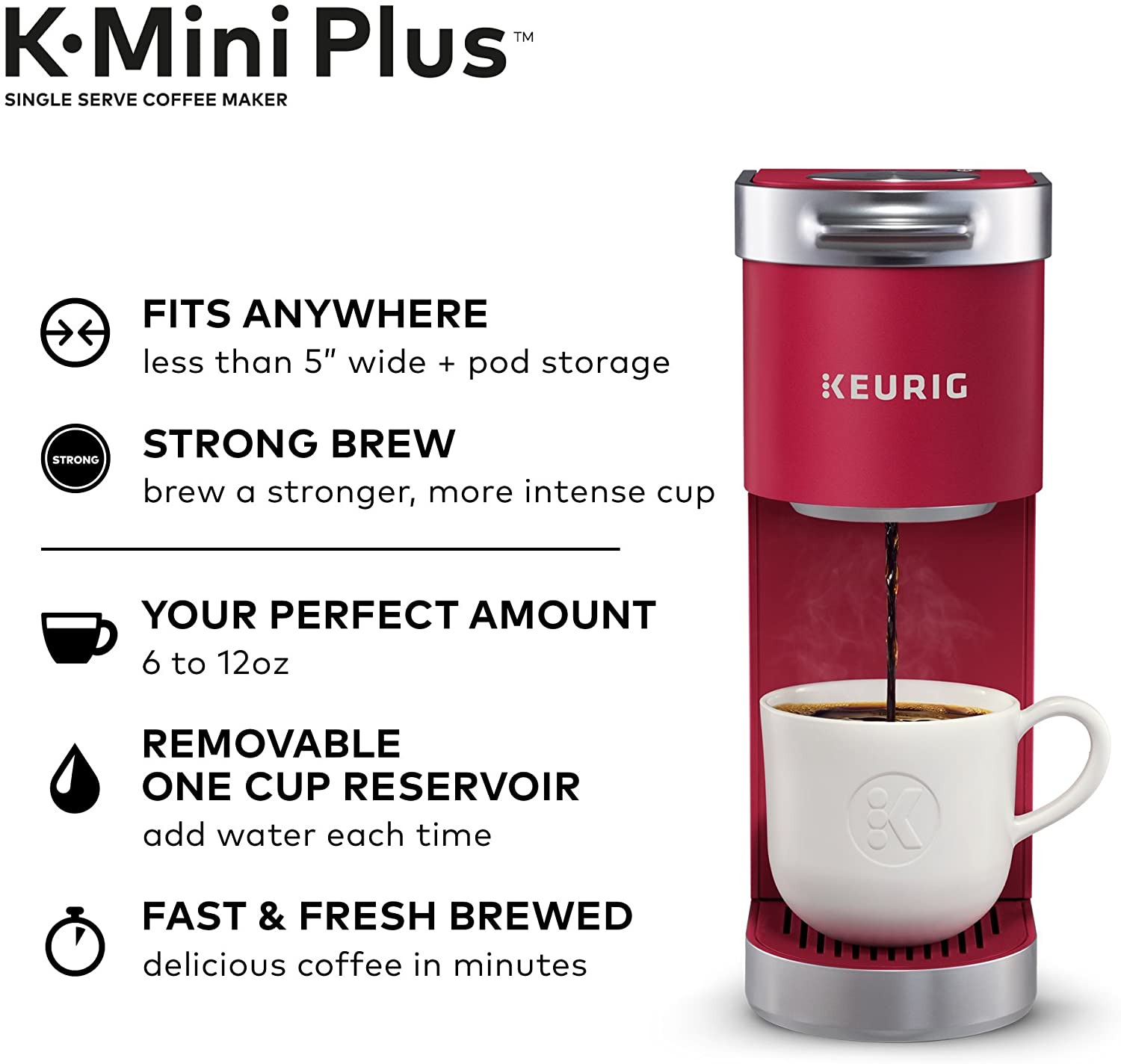 Keurig K-Mini Plus Coffee Maker - Cardinal Red