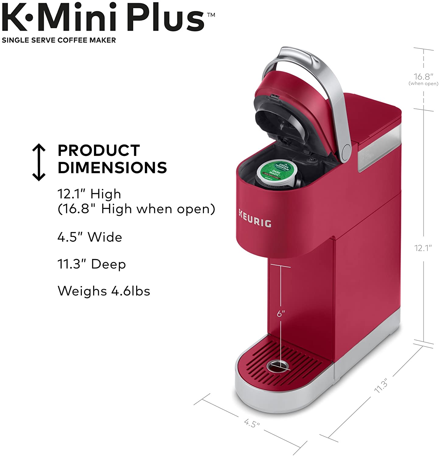 Keurig K-Mini Plus Coffee Maker - Cardinal Red