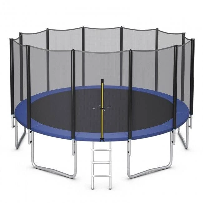 8/10/12/14/15/16 Feet Outdoor Trampoline Bounce Combo with Safety Closure Net Ladder by Costway, 10ft