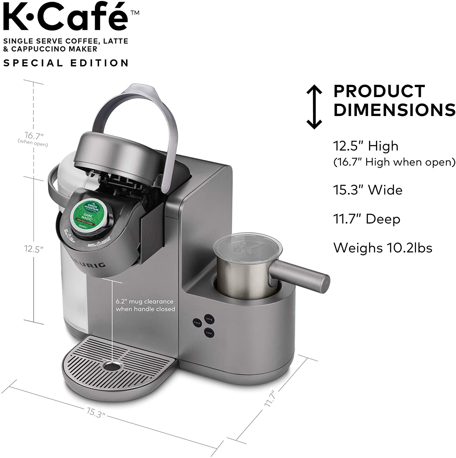 Keurig K-Cafe Single-Serve K-Cup Coffee Maker - Nickel