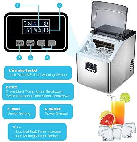 AGLUCKY Portable Ice Maker - Silver