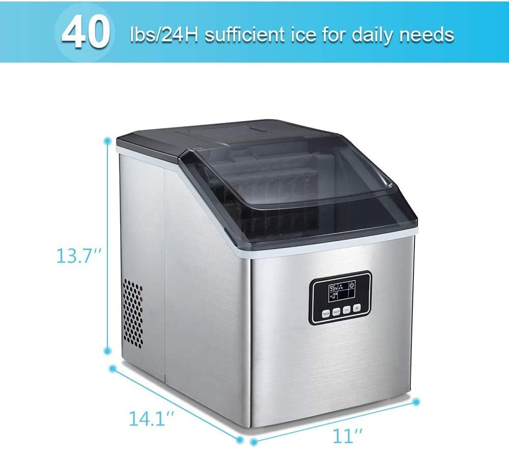 AGLUCKY Portable Ice Maker - Silver