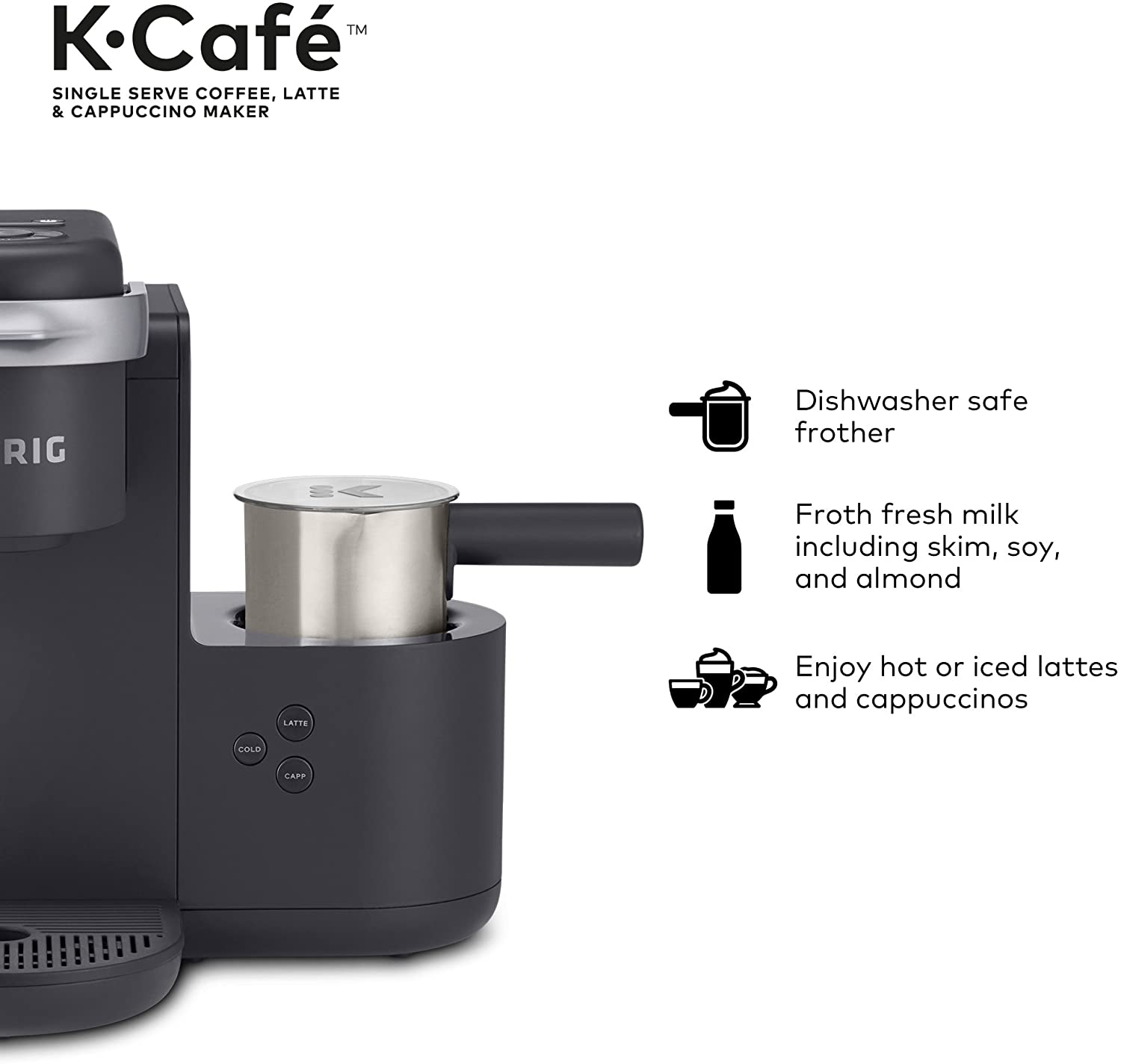 Keurig K-Cafe Single-Serve K-Cup Coffee Maker - Charcoal