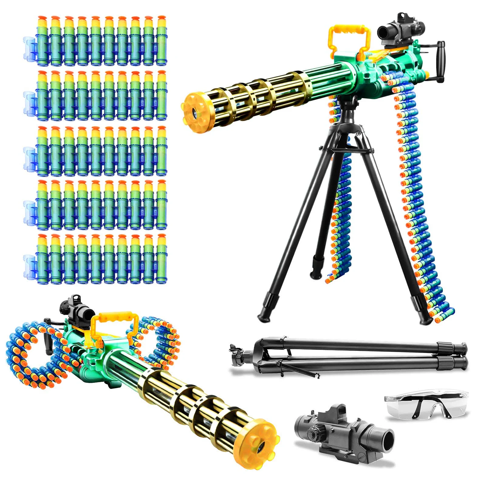 Shoting Toy,YF-TOW XL Electric Toys with Tripod 50 Foam Dart for Kids and Adult (Green) (Toy with 48pcs)