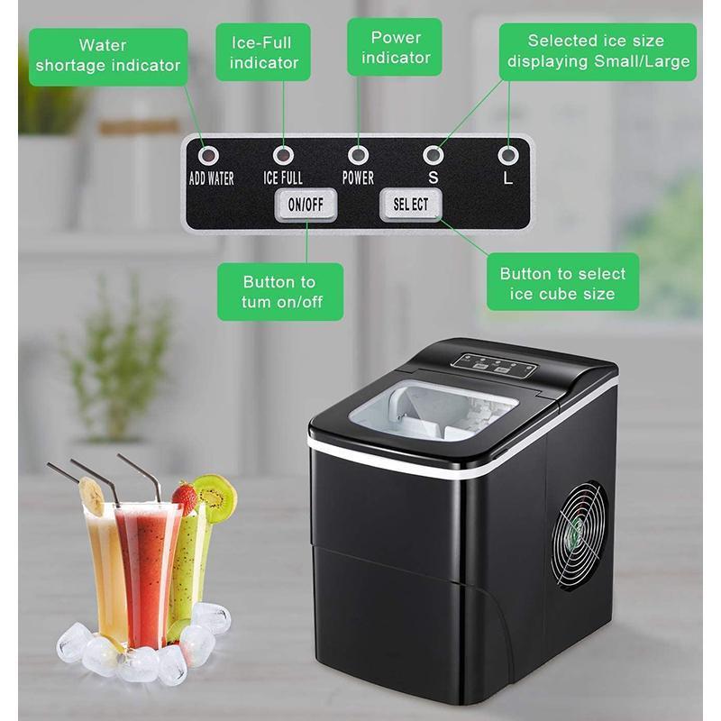 AGLUCKY Ice Maker Machine for Countertop Portable Ice Cube Makers