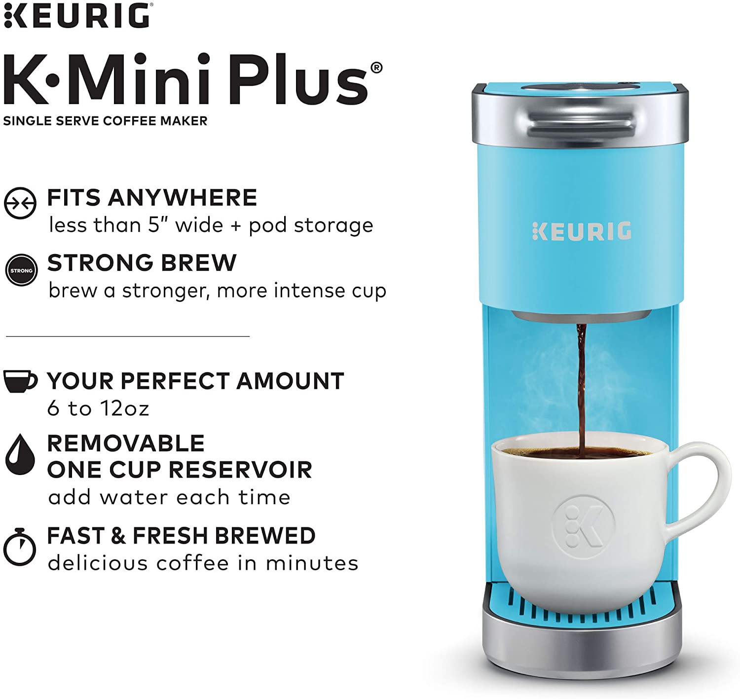 Keurig K-Mini Plus Coffee Maker - Cool Aqua