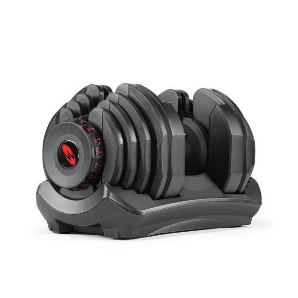 Bowflex SelectTech 1090 Adjustable Dumbbell, 10-90 lbs, Black