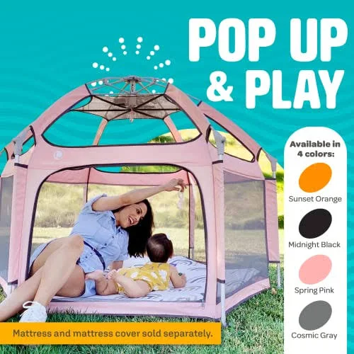 Pop & #8216;N Go Portable Baby Playpen Foldable Pack and Carry Pop Up Play Pens for Babies and Toddlers California Beach Co Large Outdoor Baby Play Yard