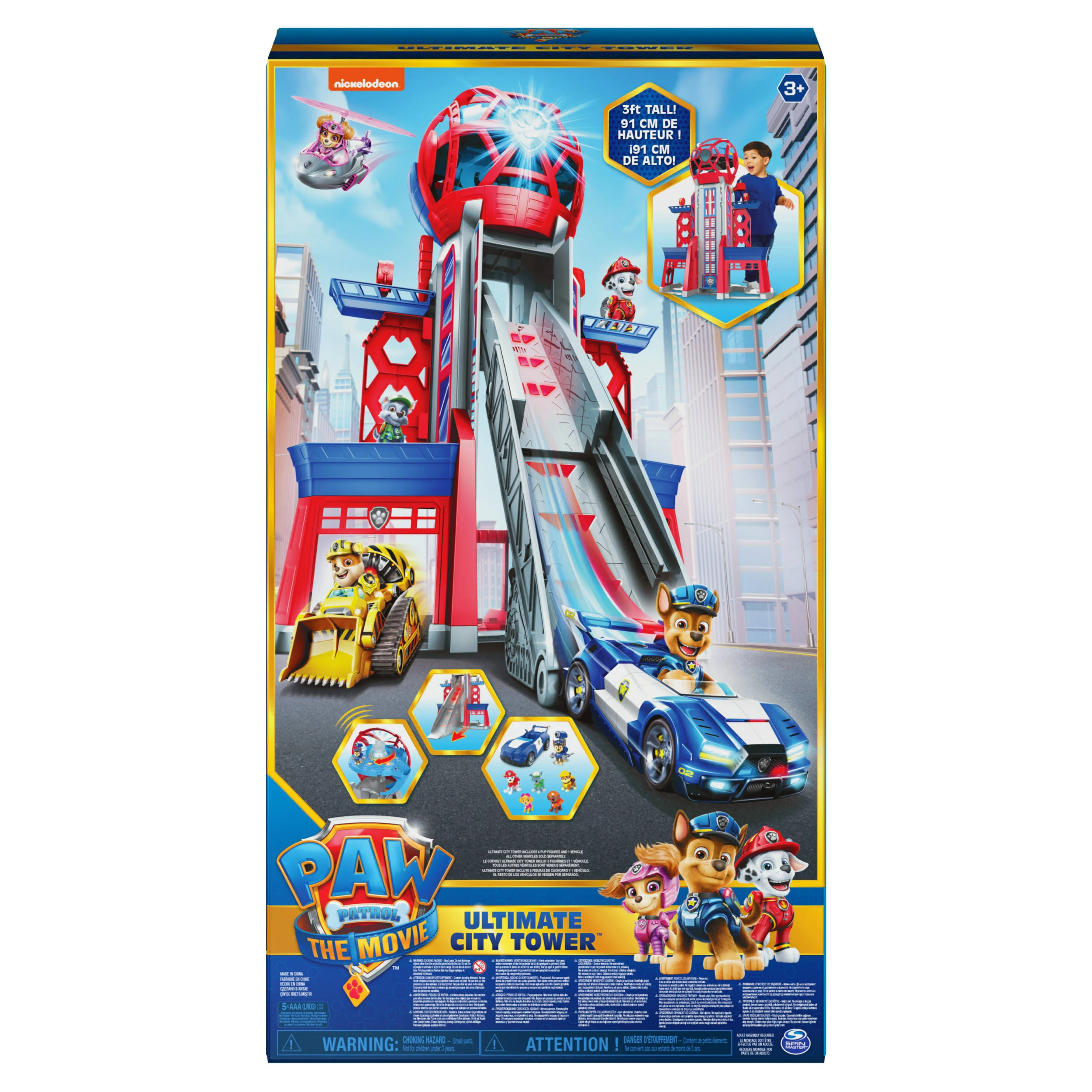 Paw Patrol Movie Ultimate City 3ft Tall Transforming Tower with 6 Action Figures