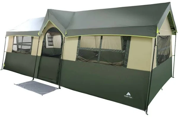 Ozark Trail Hazel Creek 12 Person Cabin Tent, Green