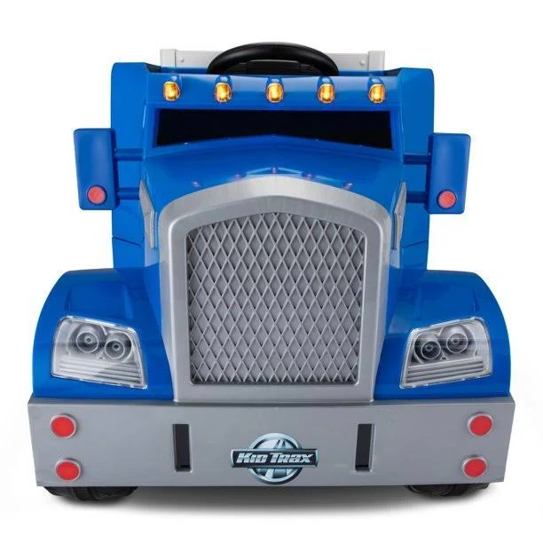Kid Trax Semi-Truck and Trailer Ride-On Toy Blue, Rig
