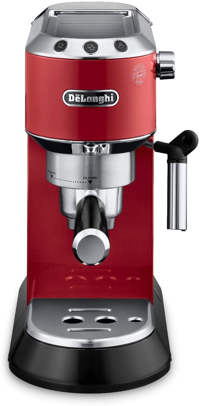 Delonghi EC680R DEDICA 15-Bar Pump Espresso Machine, Red