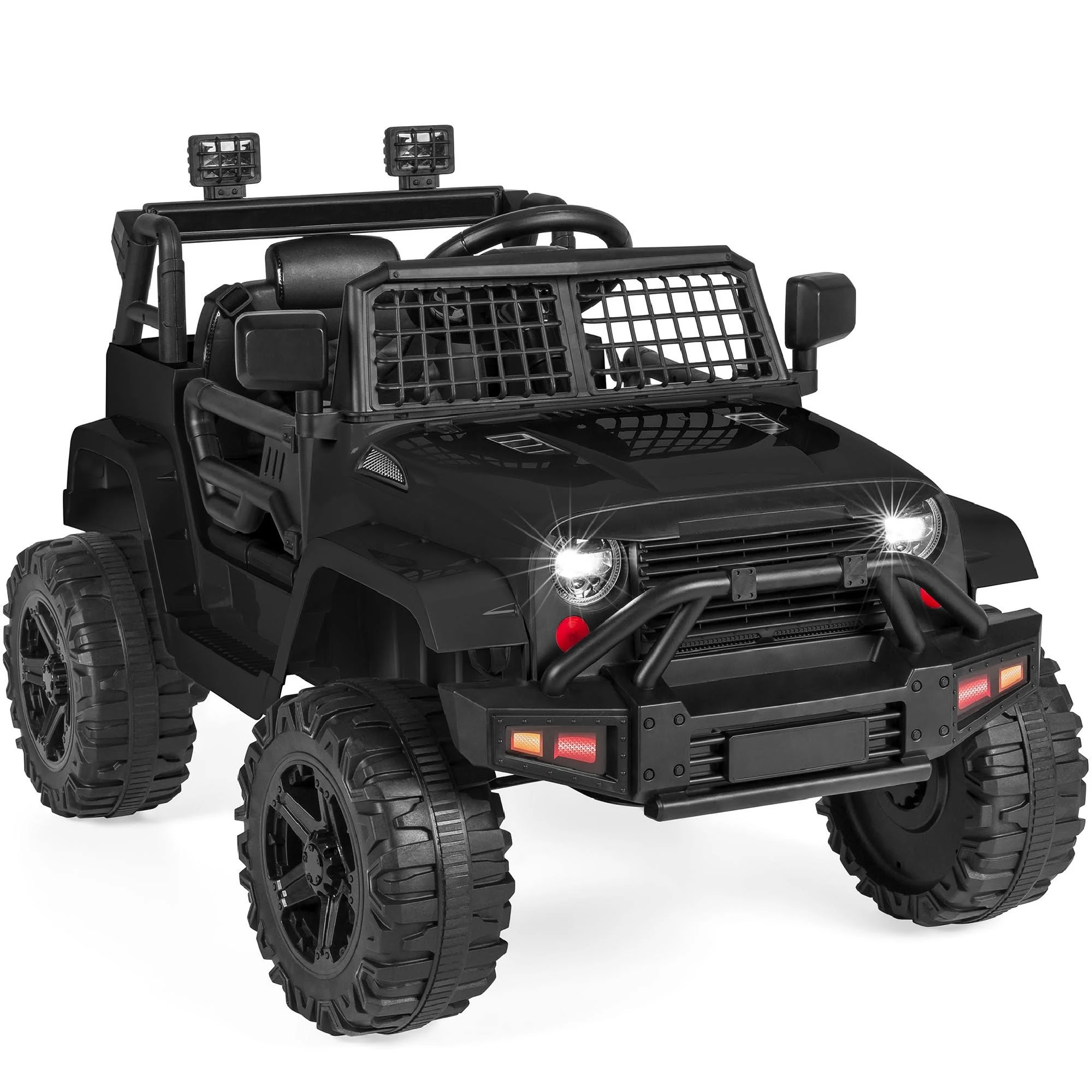 Best Choice Products 12V Kids Ride On Truck Car with Parent Remote Control, Spring Suspension, LED Lights Black