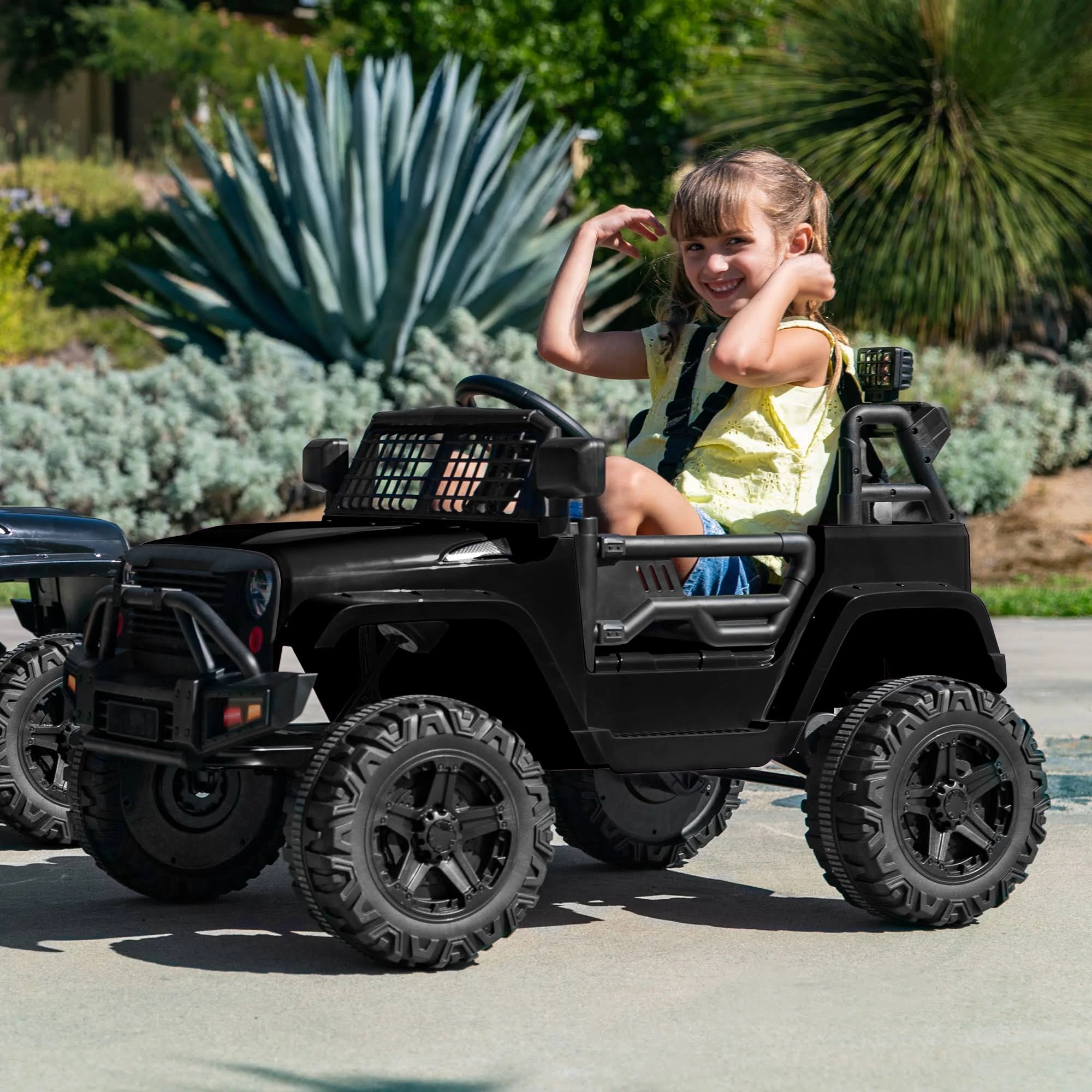 Best Choice Products 12V Kids Ride On Truck Car with Parent Remote Control, Spring Suspension, LED Lights Black
