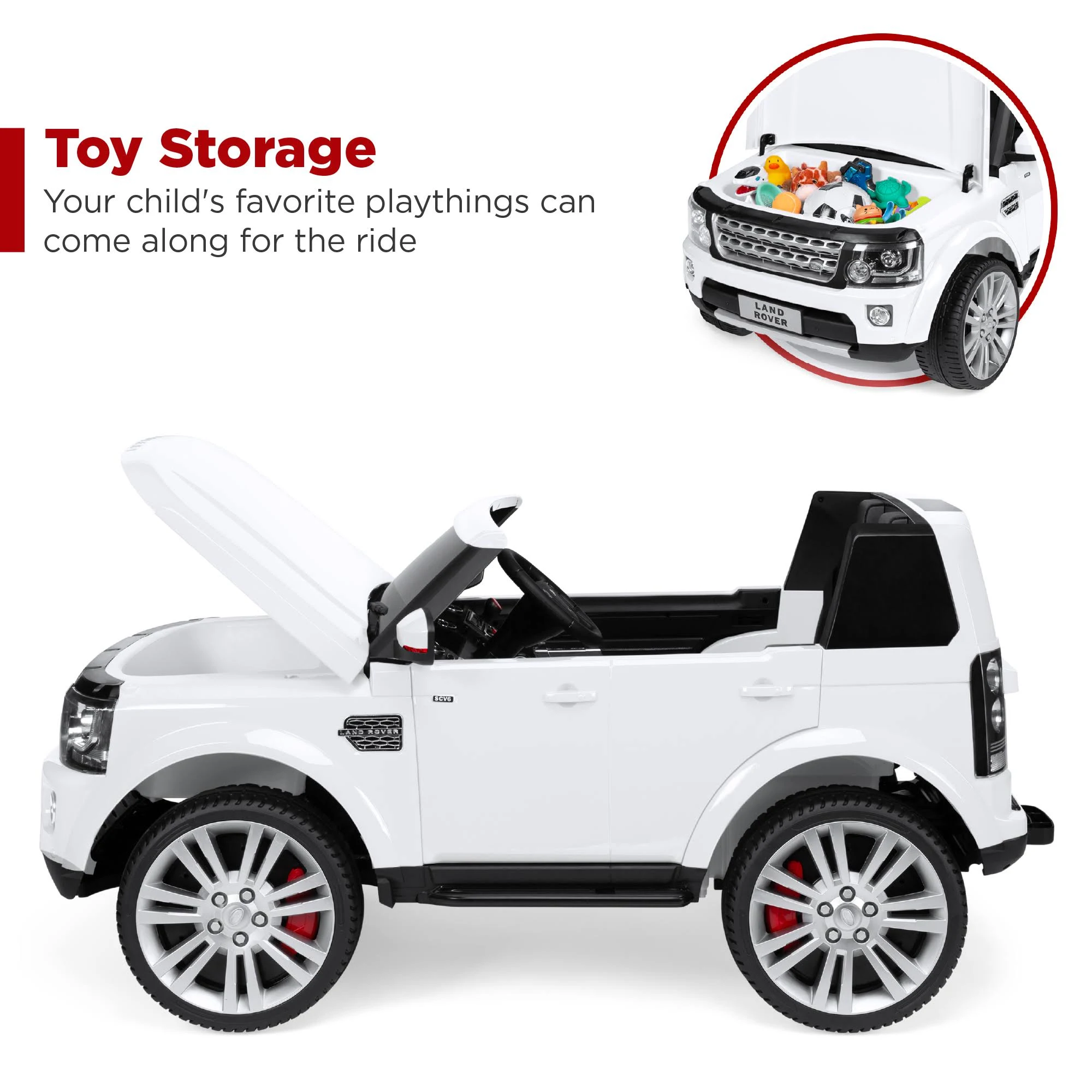 Best Choice Products 12V 3.7 MPH 2-Seater Licensed Land Rover Ride on Car Toy w/ Parent Remote Control White