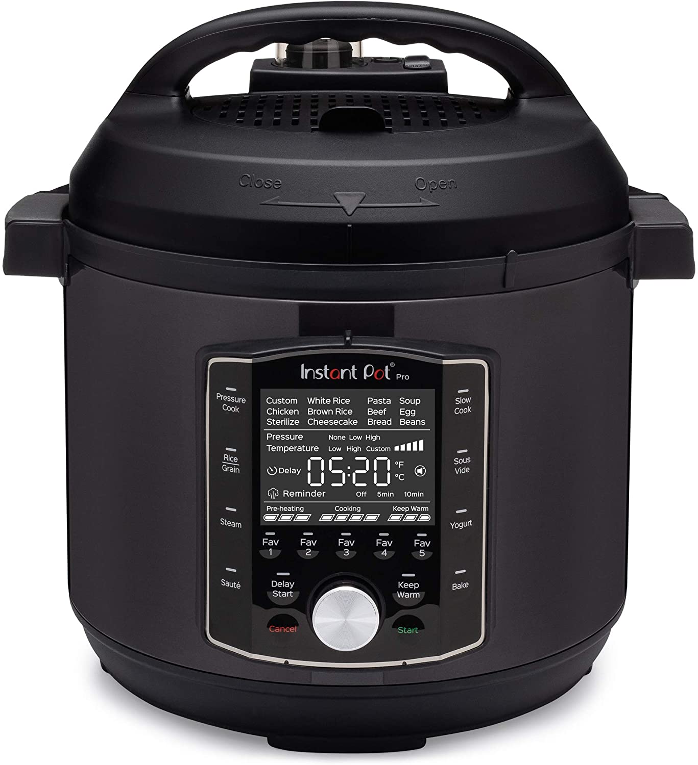 Instant Pot Pro 10-in-1 Pressure Cooker, Slow Cooker 8-QT - Black