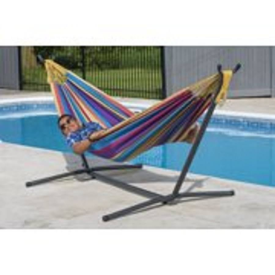 Vivere 9 ft. Double Hammock with Stand Tropical