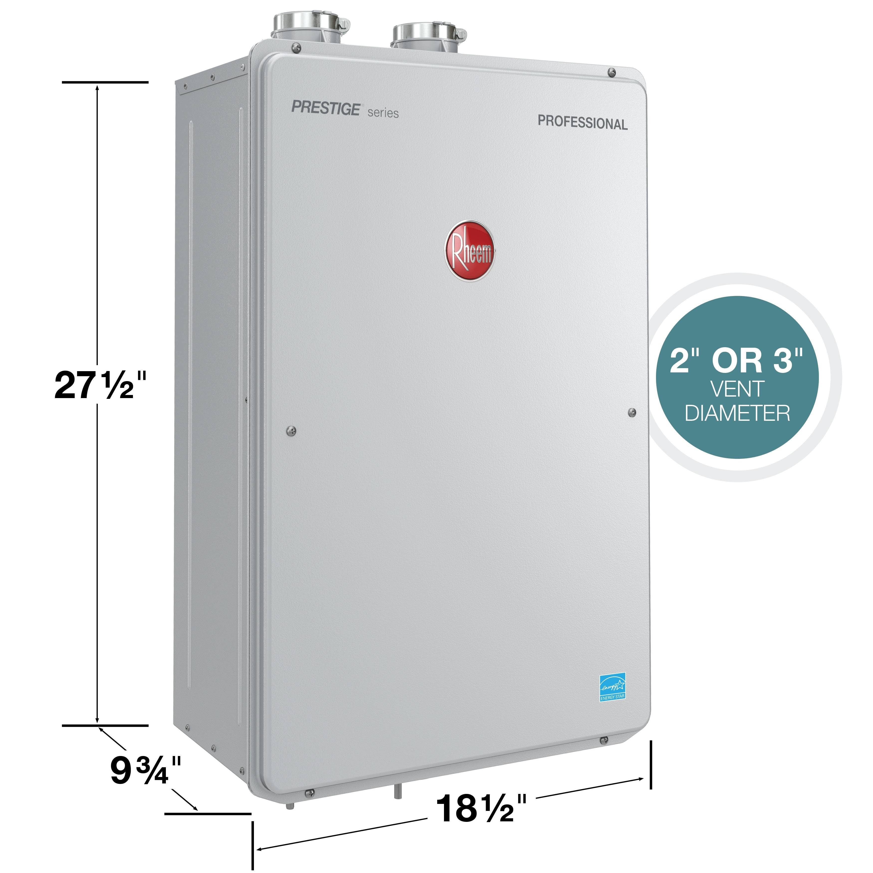 Rheem RTGH-84DVLP-2 Prestige 8.4 GPM Liquid Propane High Efficiency Indoor Tankless Water Heater