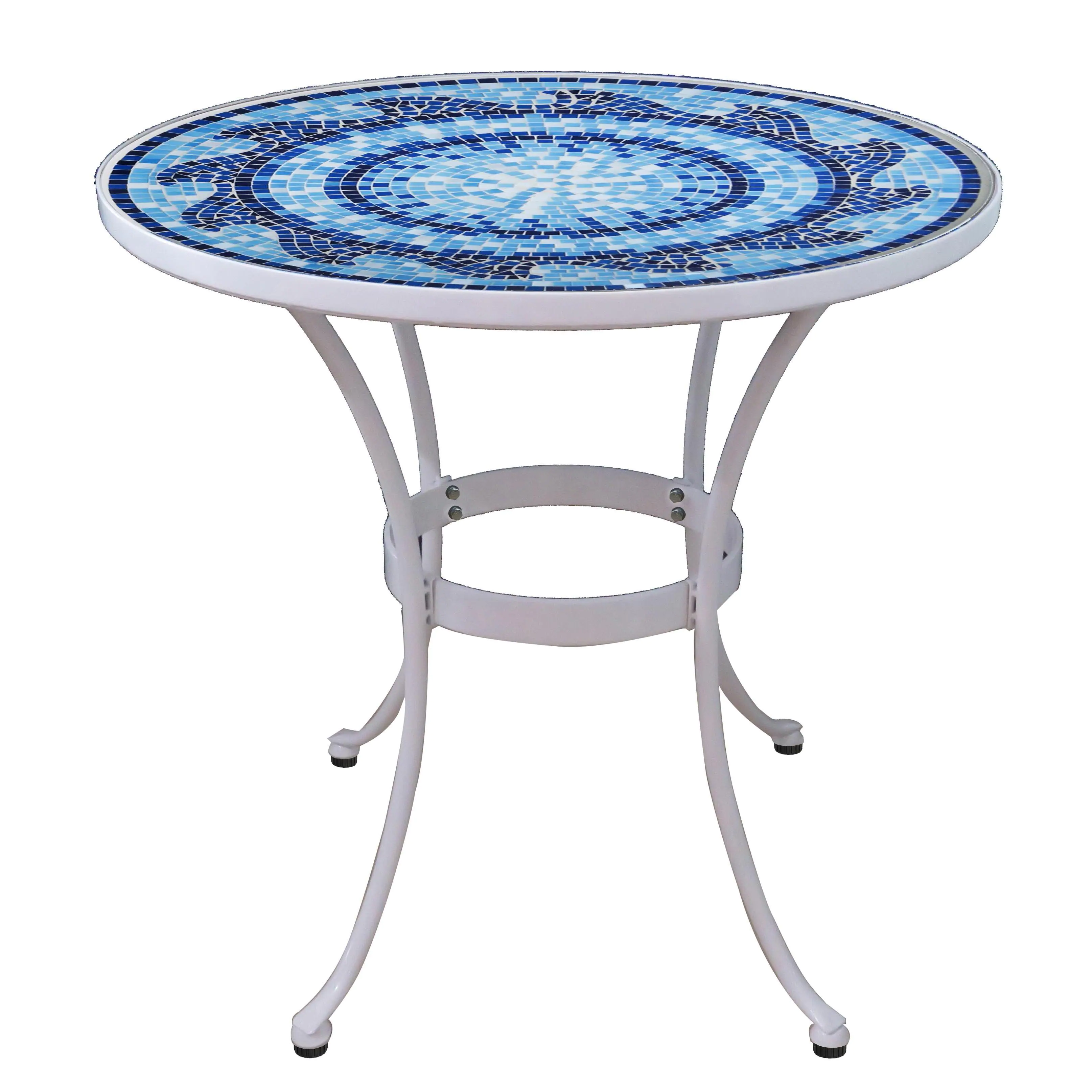 StyleWell 28 in. Coastal Glass Mosaic Outdoor Patio Bistro Table