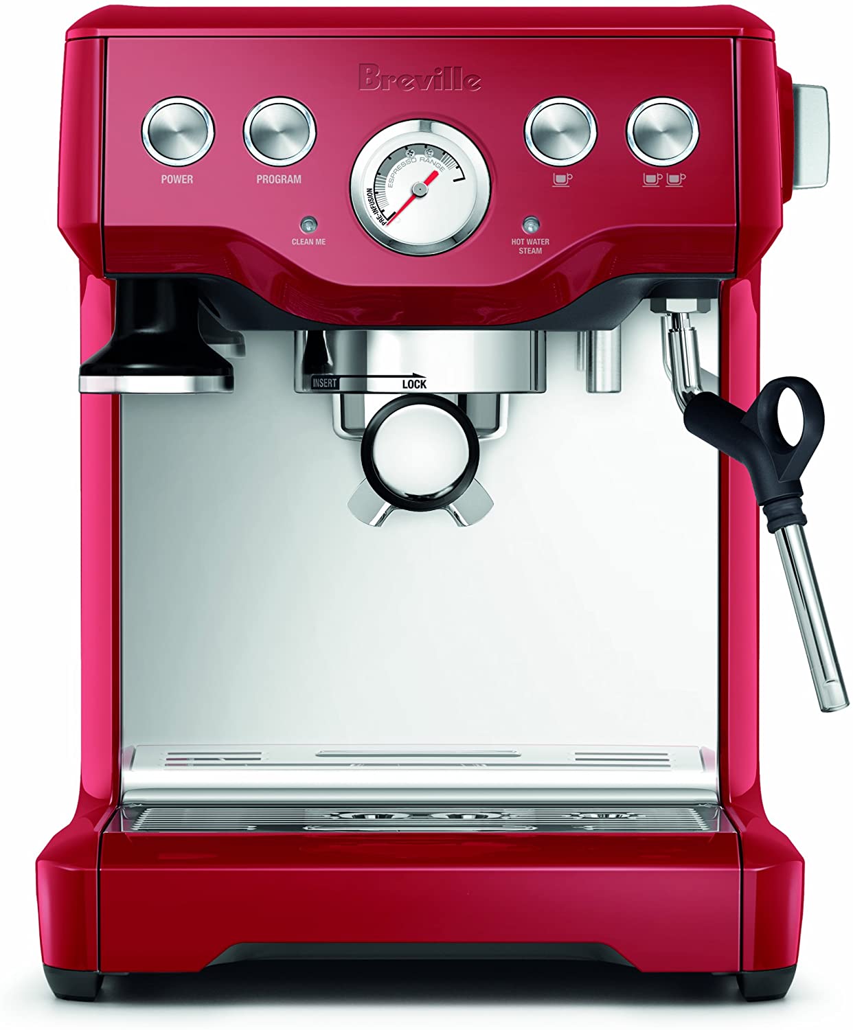 Breville BES840CBXL Infuser Espresso Machine, Cranberry Red