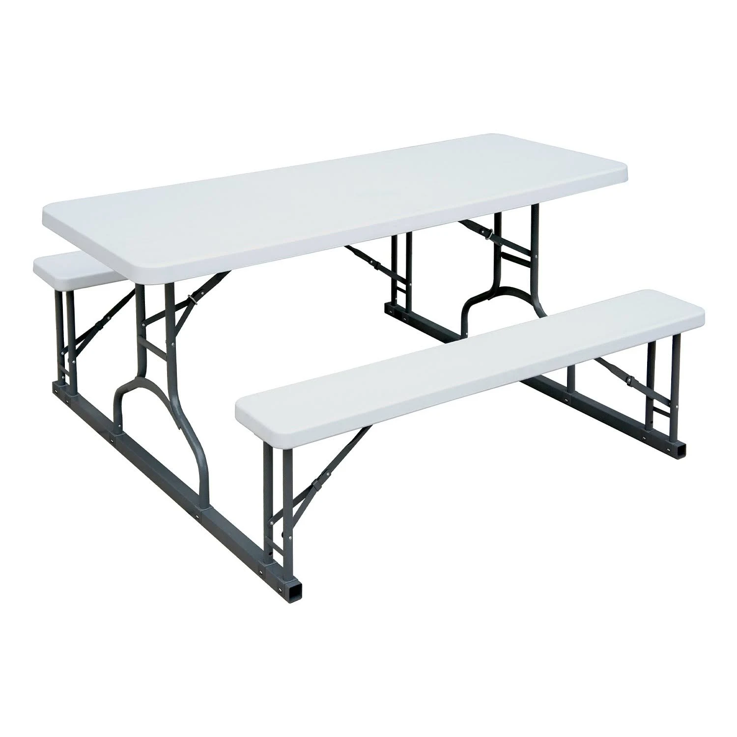 Plastic Development Group PIC345 6′ Picnic Outdoor Table with Bench  C White