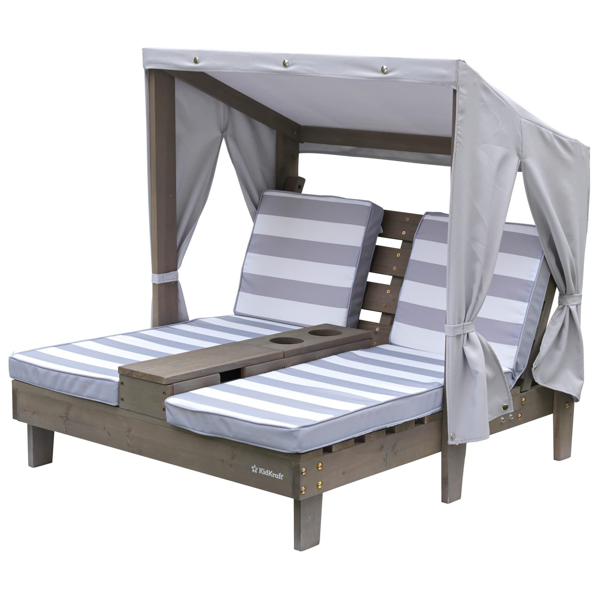 Kidkraft Double Chaise Lounge with Cup Holders  C Gray