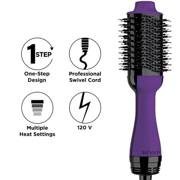 Revlon One-Step Hair Dryer & Volumizer Hot Air Brush, Purple