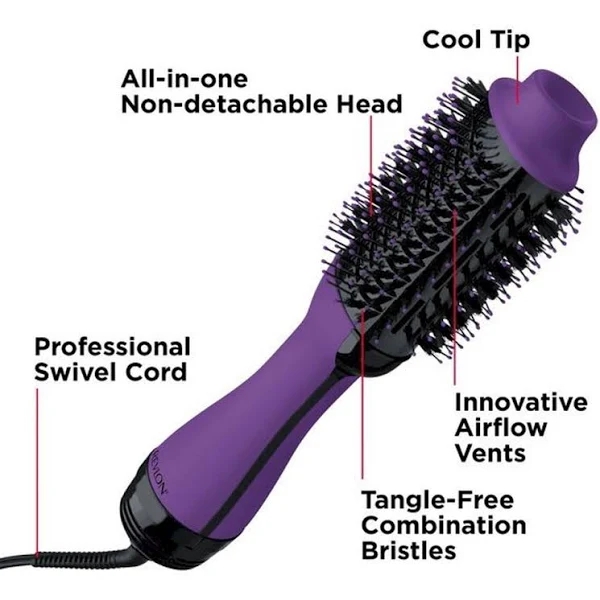 Revlon One-Step Hair Dryer & Volumizer Hot Air Brush, Purple