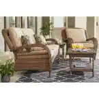 Hampton Bay Mix and Match Brown Rectangular Resin Wicker Outdoor Coffee Table