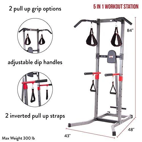 Body Flex Sports VKR1987 Body Power Multi Function Power Tower Workout Station