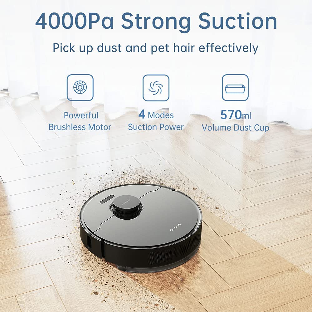 Dreametech L10 Pro Robot Vacuum Cleaner and Mop - Black