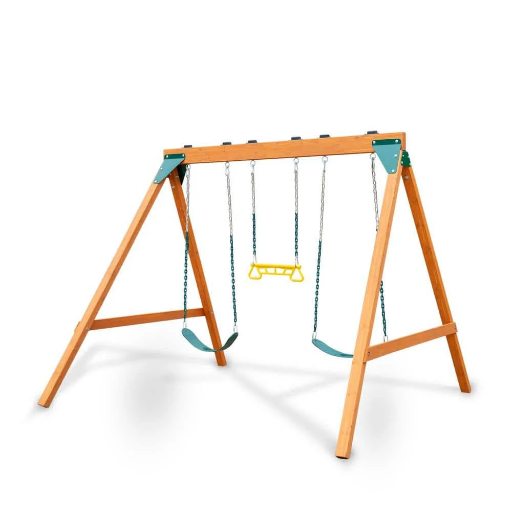 Gorilla Playsets Easy to Assemble Wooden Swing Set, 01-1104