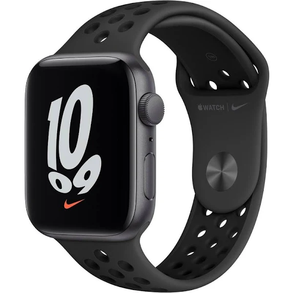 Apple Watch Nike Series 7 GPS, 45mm Midnight Aluminium Case with Anthracite/Black Sport Band