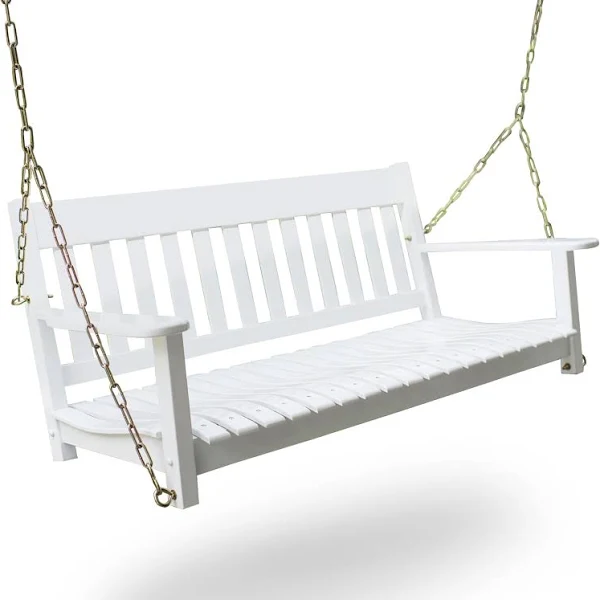 Cambridge Casual 52 in. All-Weather Wood Porch Swing  C White