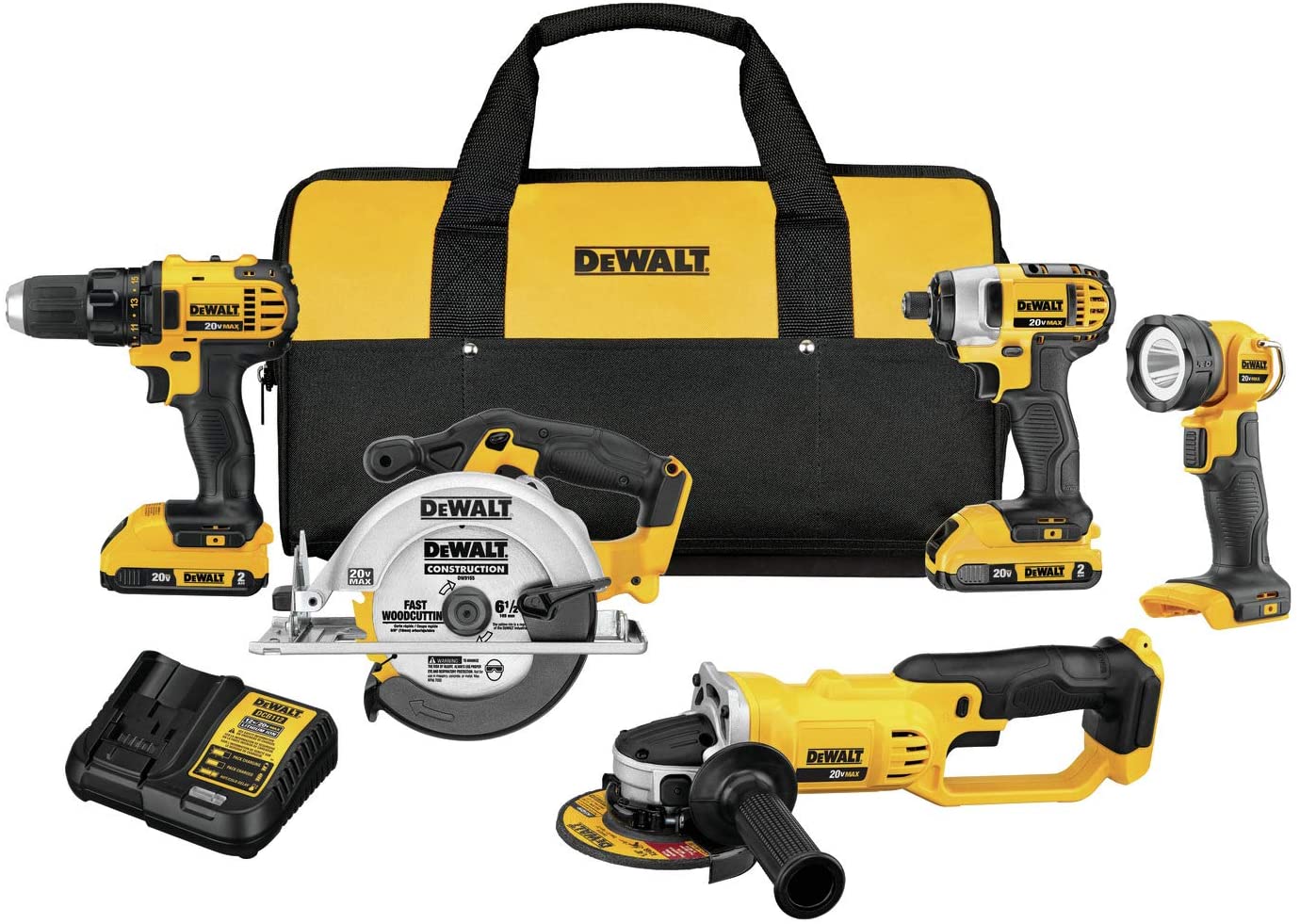 DEWALT 20V MAX Combo Kit, Compact 5-Tool (DCK521D2)