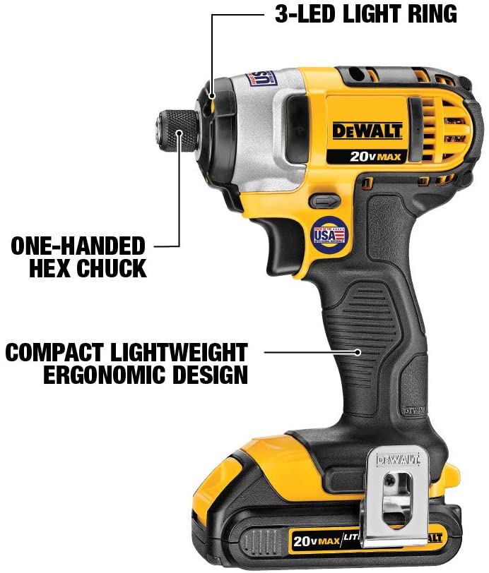 DEWALT 20V MAX Combo Kit, Compact 5-Tool (DCK521D2)