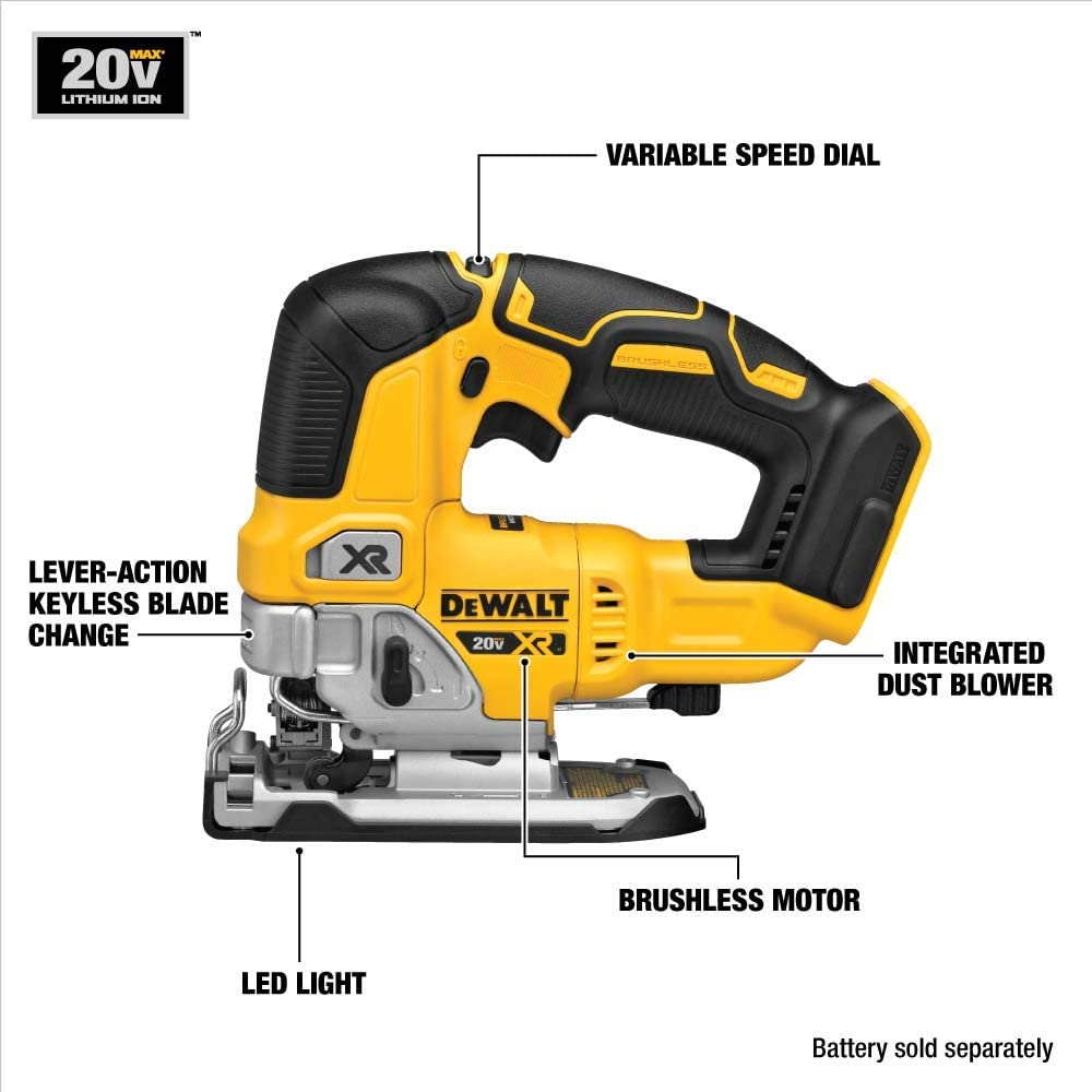 DEWALT 20V MAX XR Jig Saw, Tool Only (DCS334B)