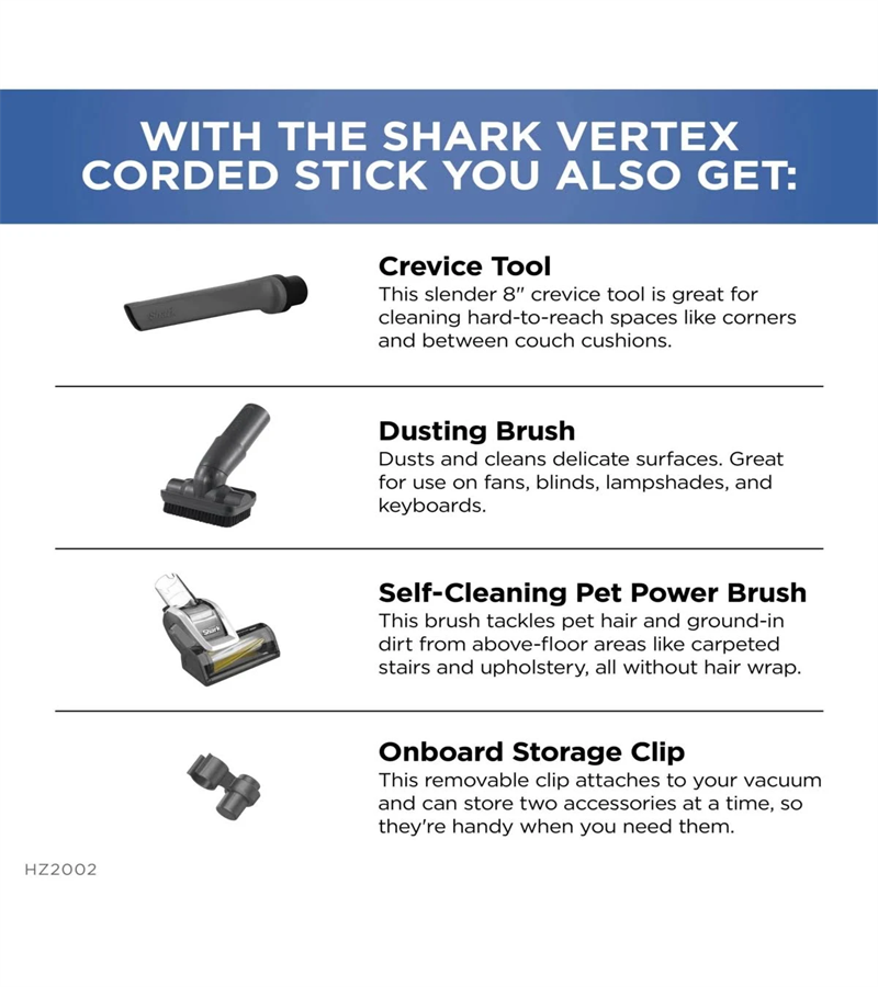 Shark Vertex Ultralight DuoClean PowerFins Corded Stick Vacuum with Self-Cleaning Brushroll (HZ2002)