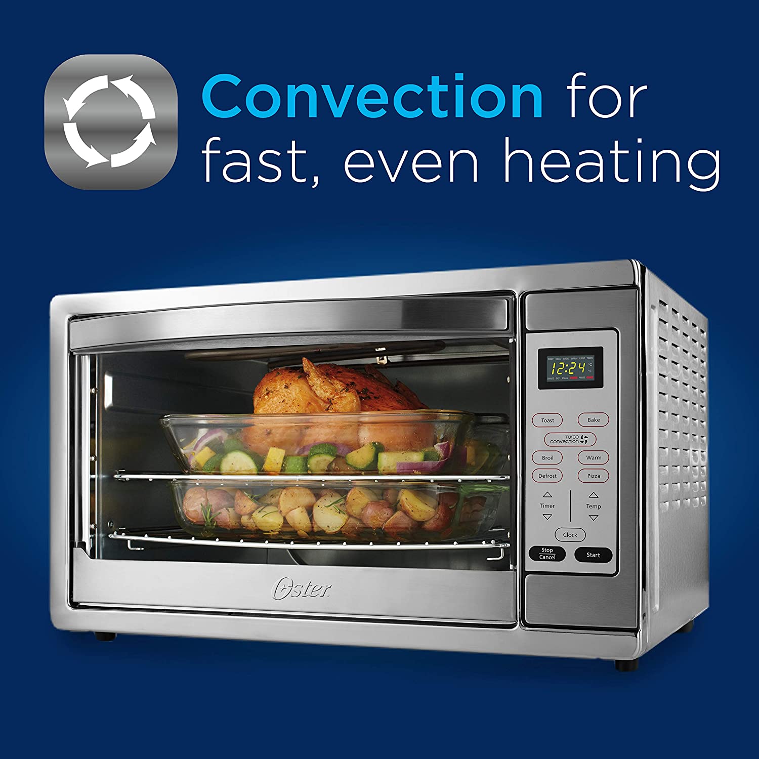 Oster Extra Large Digital Countertop Convection Oven, Stainless Steel