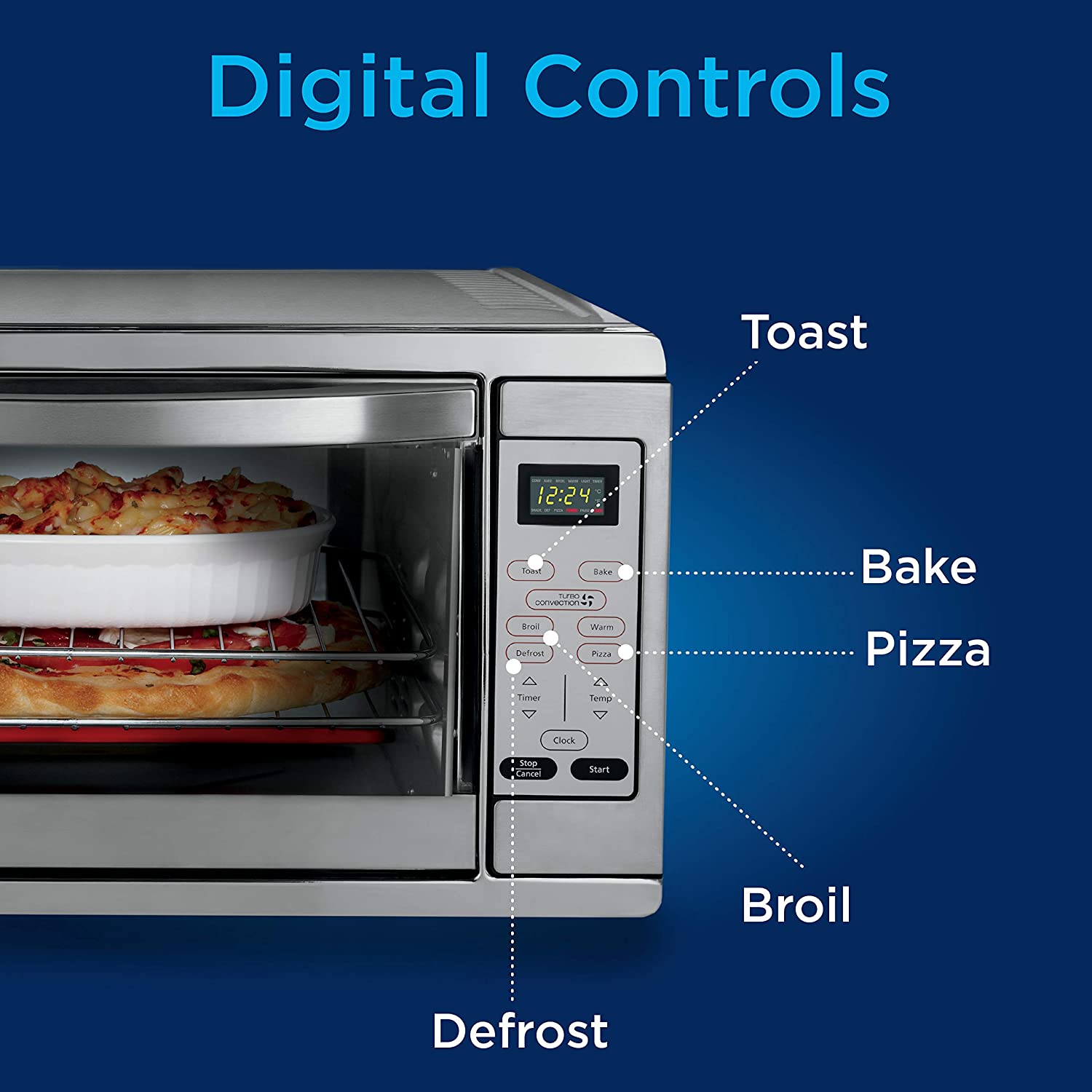 Oster Extra Large Digital Countertop Convection Oven, Stainless Steel