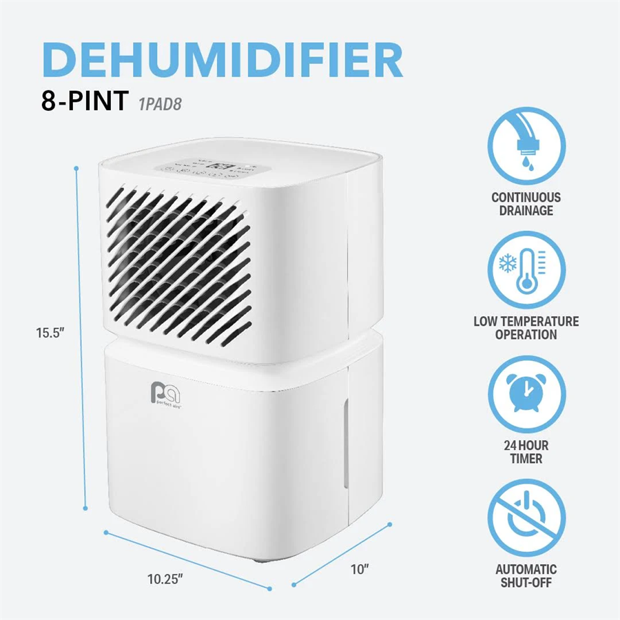 Perfect Aire - 1PAD8 - 100 Sq. ft. 8 Pt. Dehumidifier