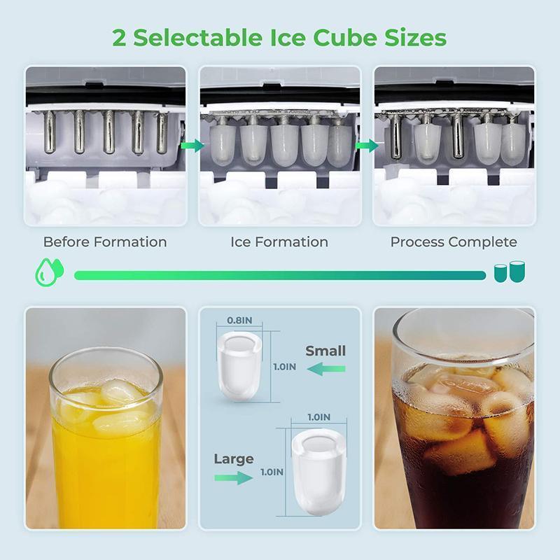 Dreamiracle Ice Maker Machine for Countertop, 33 lbs Bullet Ice Cube in 24H