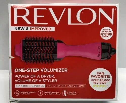 One-Step Hair Dryer and Volumizer Hot Air Brush, Pink