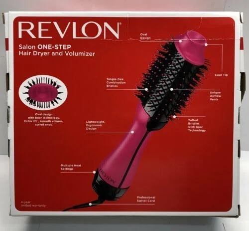 One-Step Hair Dryer and Volumizer Hot Air Brush, Pink