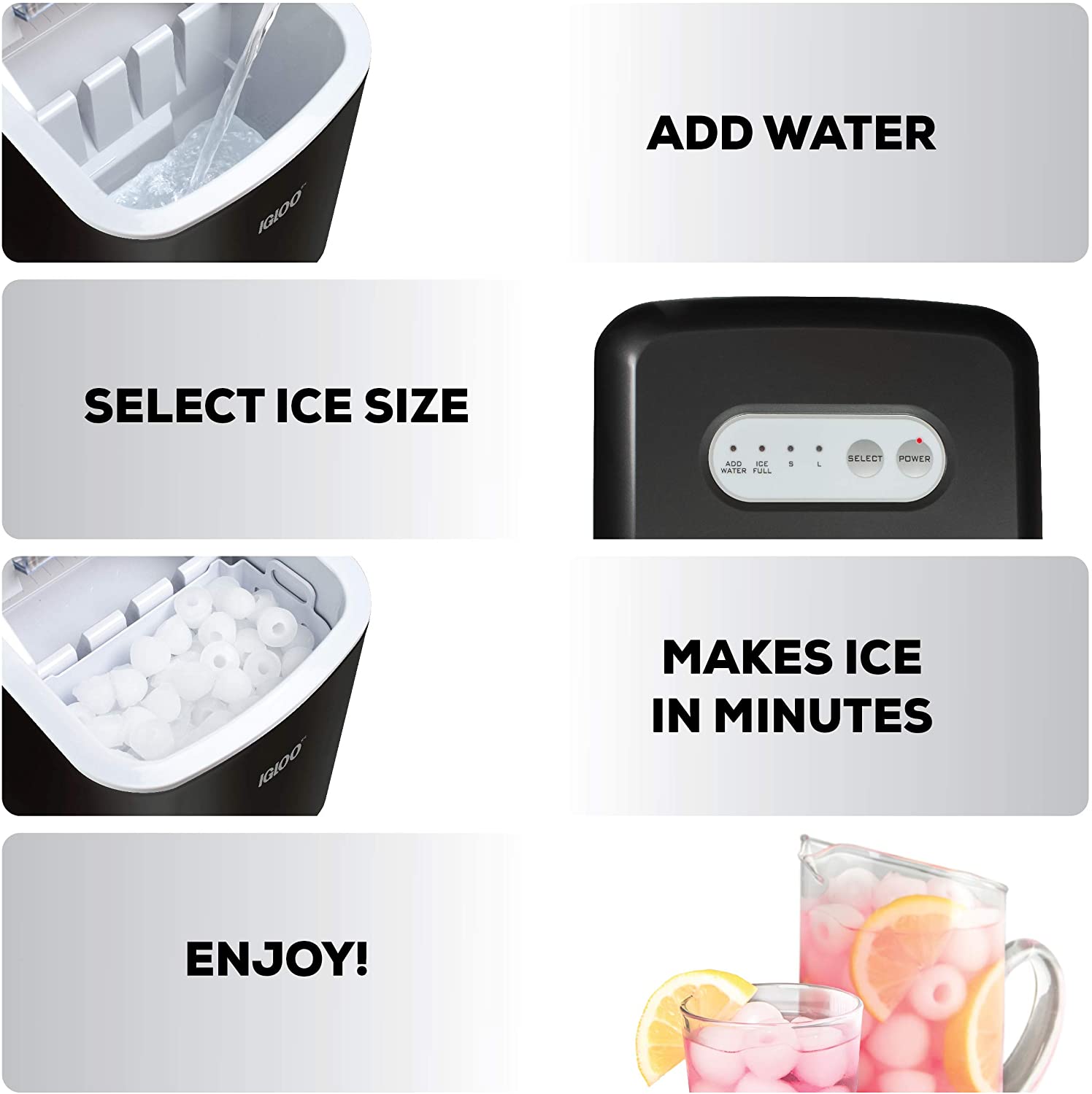 Igloo ICEB26BK Portable Electric Countertop 26-Pound Automatic Ice Maker