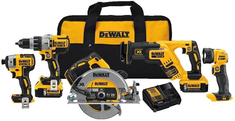 DEWALT 20V MAX XR Cordless Drill Combo Kit, Brushless, 5-Tool (DCK594P2)