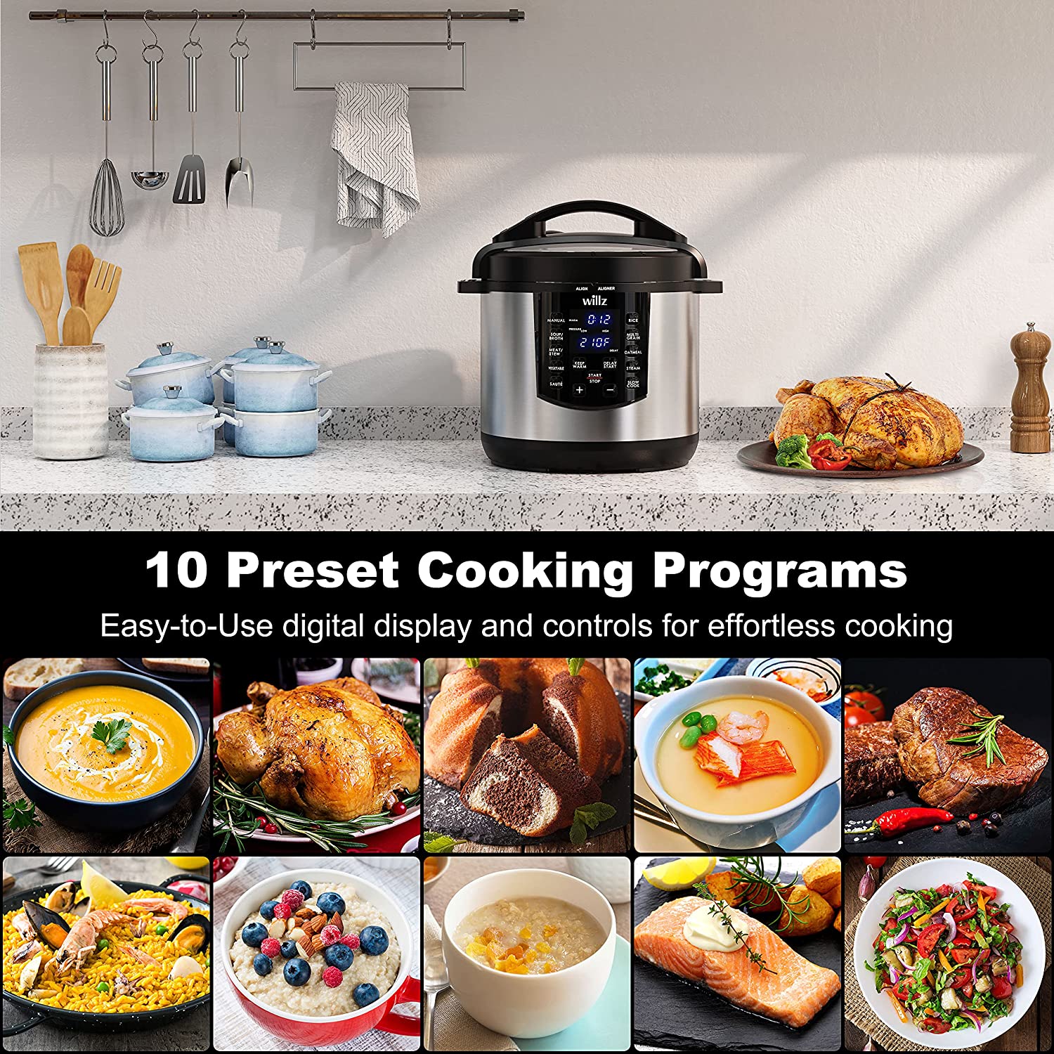 Willz 6-in-1 Multi-Use Programmable Pressure Cooker