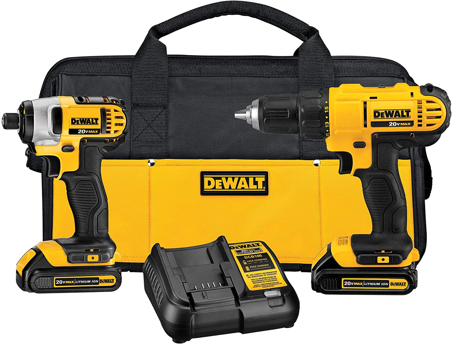 DEWALT 20V Max Cordless Drill Combo Kit, 2-Tool (DCK240C2)